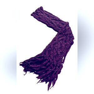 Vintage Y2K American Eagle Chunky Knit Scarf, One Size, Plum Purple